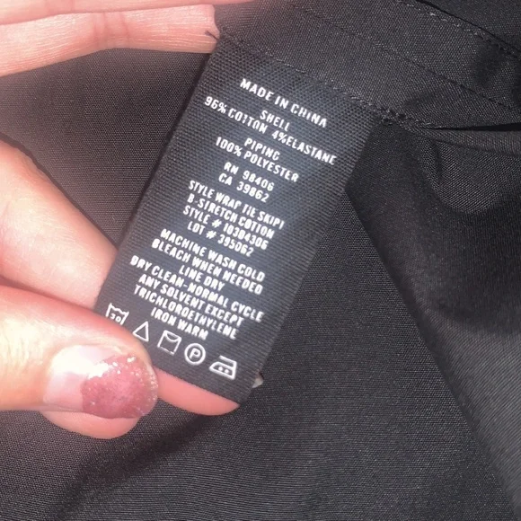 Theory | Cotton Black Wrap Tie Skirt - Picture 6 of 7